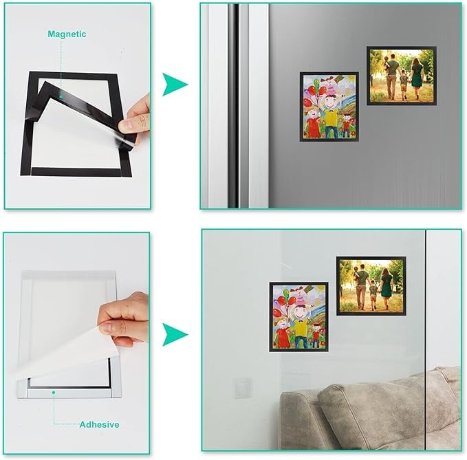 🖼️Magnetic Picture Frames for wall mount, Modified Magnetic Sheet with Self Adhesive Backing