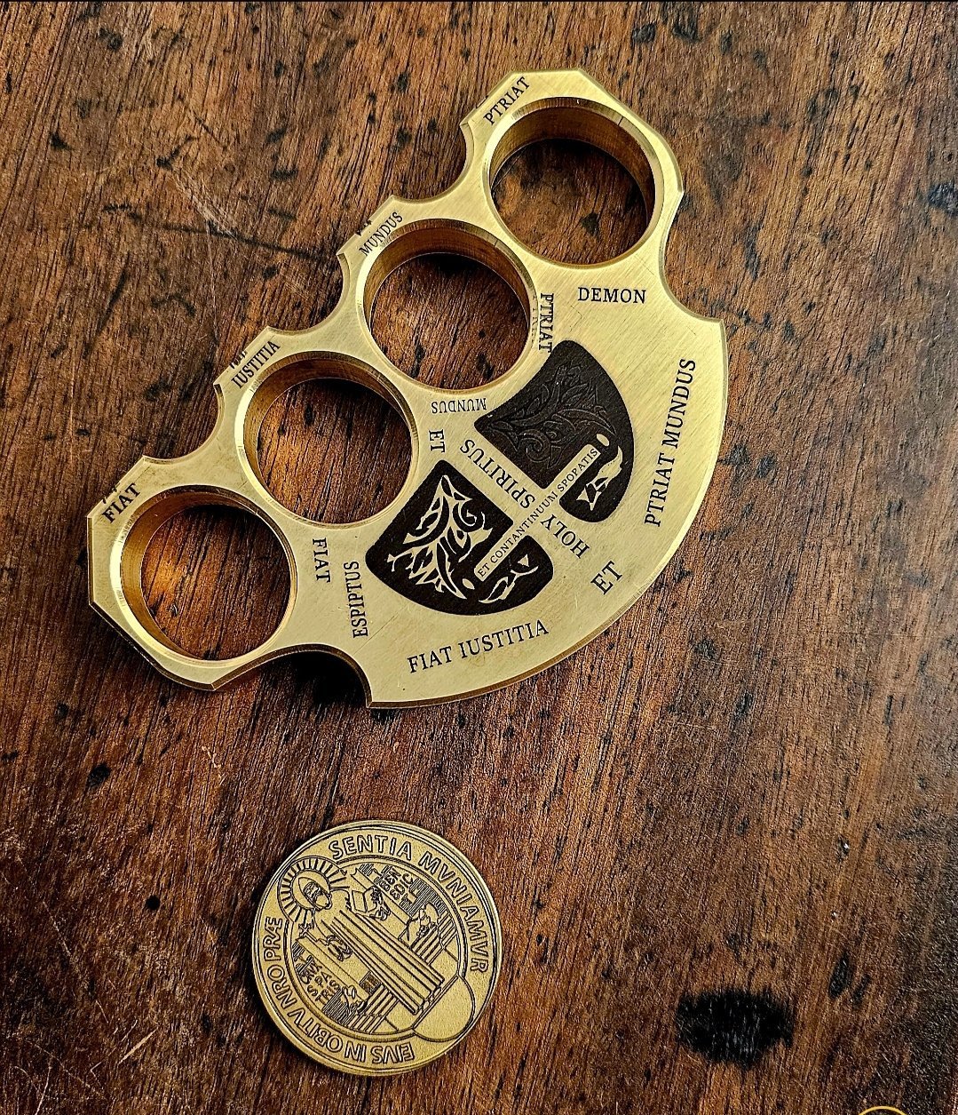 Large Collector's Edition Holy Spiritus Constantine Brass Knuckle Paper Weight