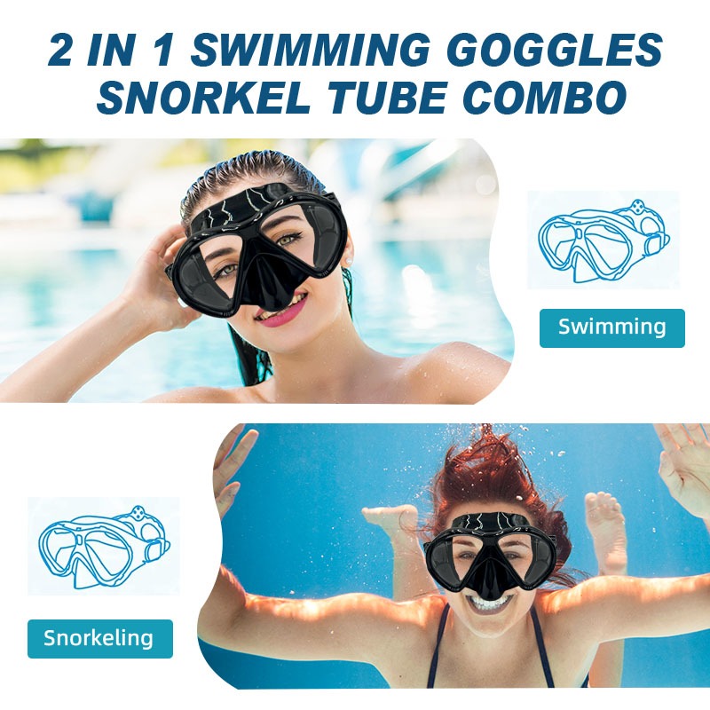Speedy Diving Mask Goggles Adult Snorkeling Mask Waterproof Anti Fog Tempered Glass Mask Swimming