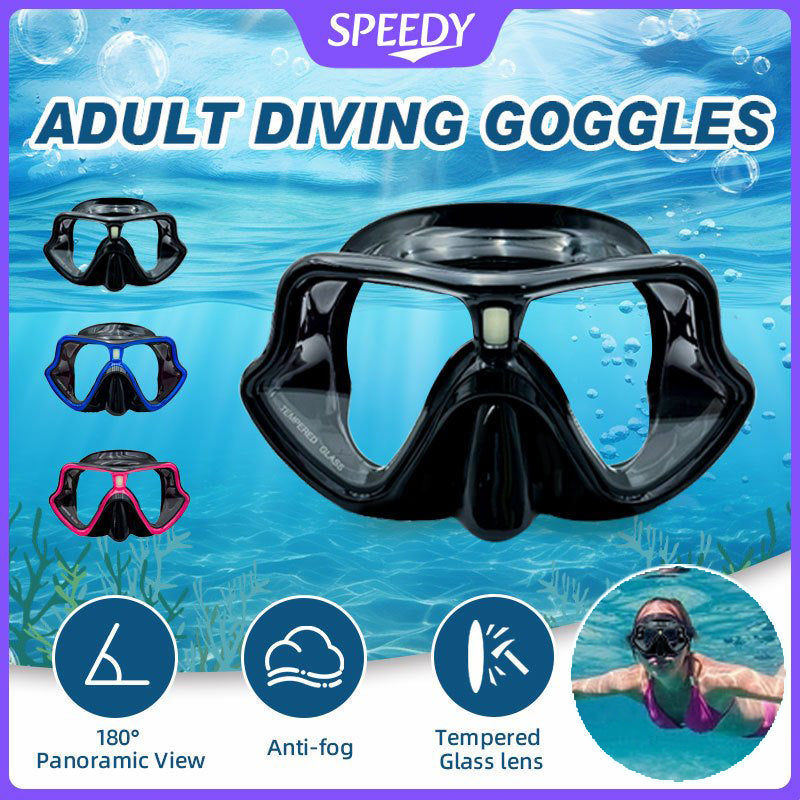 Speedy Snorkeling Goggles Adult diving mask Anti-fog Wide Field Tempered Glass Easy Snorkeling Mask
