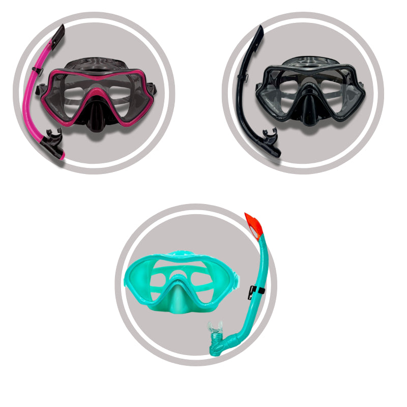 Speedy Snorkeling Set For Family Adult Kids Diving Goggles and Semi-Dry Snorkel Set Swimming