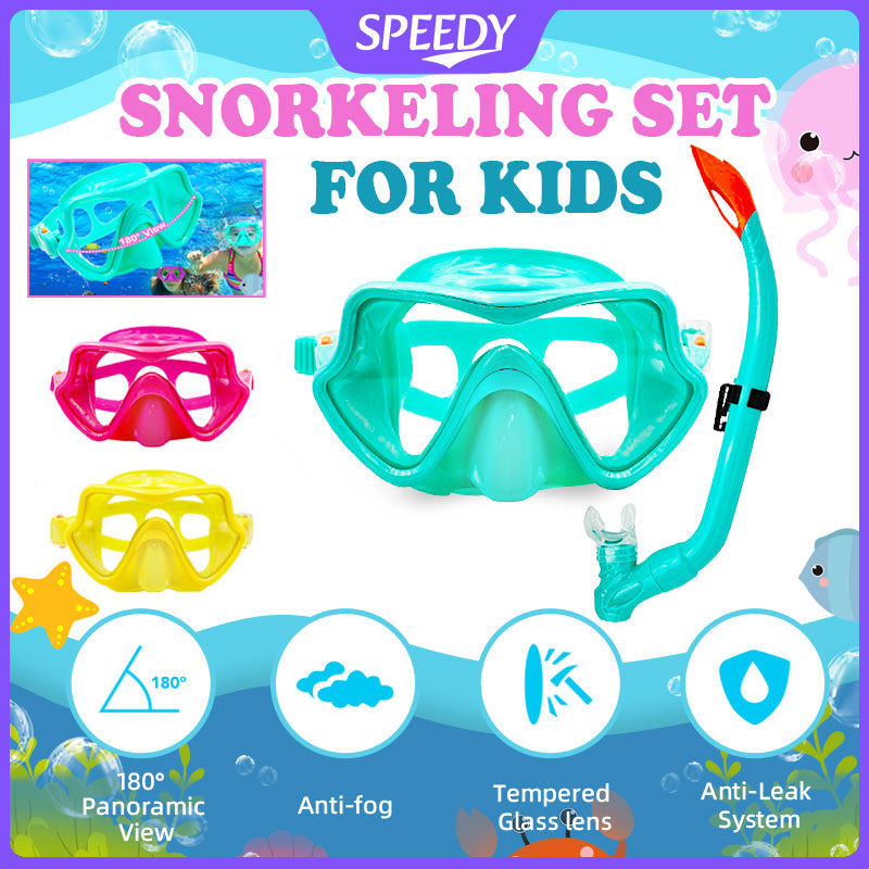 Speedy Snorkeling Set Diving Masks Snorkel Goggles Anti Fog&Leak Glasses Swimming Snorkel For Kids