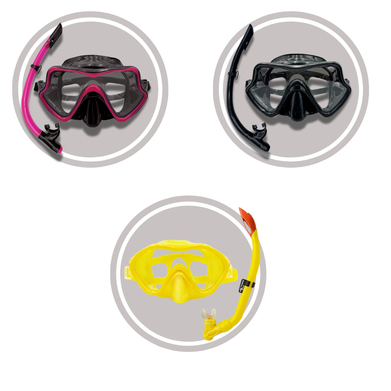 Speedy Snorkeling Set For Family Adult Kids Diving Goggles and Semi-Dry Snorkel Set Swimming
