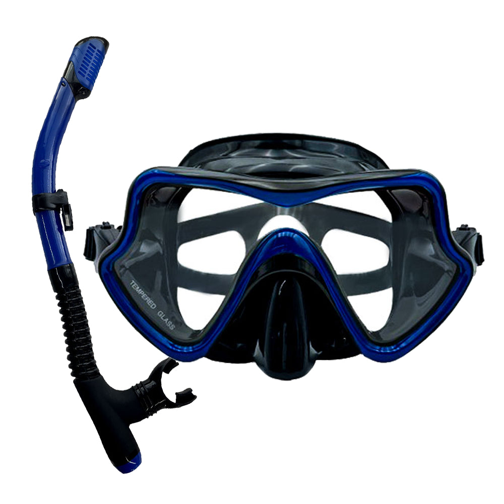Speedy Diving Set Breathing Tube Snorkel Mask Swimming Goggles Waterproof Anti Fog Tempered Glass