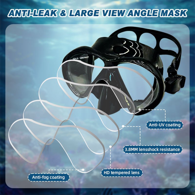 Speedy Diving Set Submarine Mask Breathing Tube Adult Snorkeling Mask AntiFog Tempered Glass Swiming