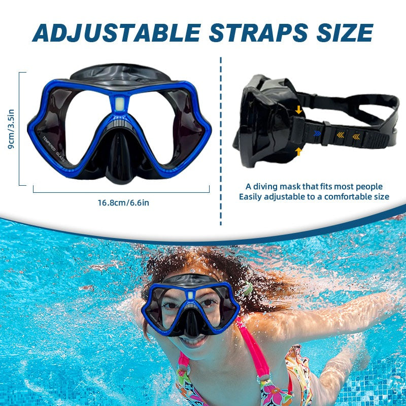 Speedy Snorkeling Goggles Adult diving mask Anti-fog Wide Field Tempered Glass Easy Snorkeling Mask