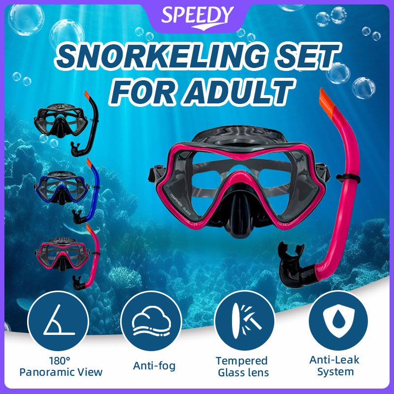 🔥Summer Hot Sale 49%OFF  🌈Speedy Snorkeling Set Diving Adult Swimming Goggles Anti Leak Tempered Glass Scuba Diving Mask