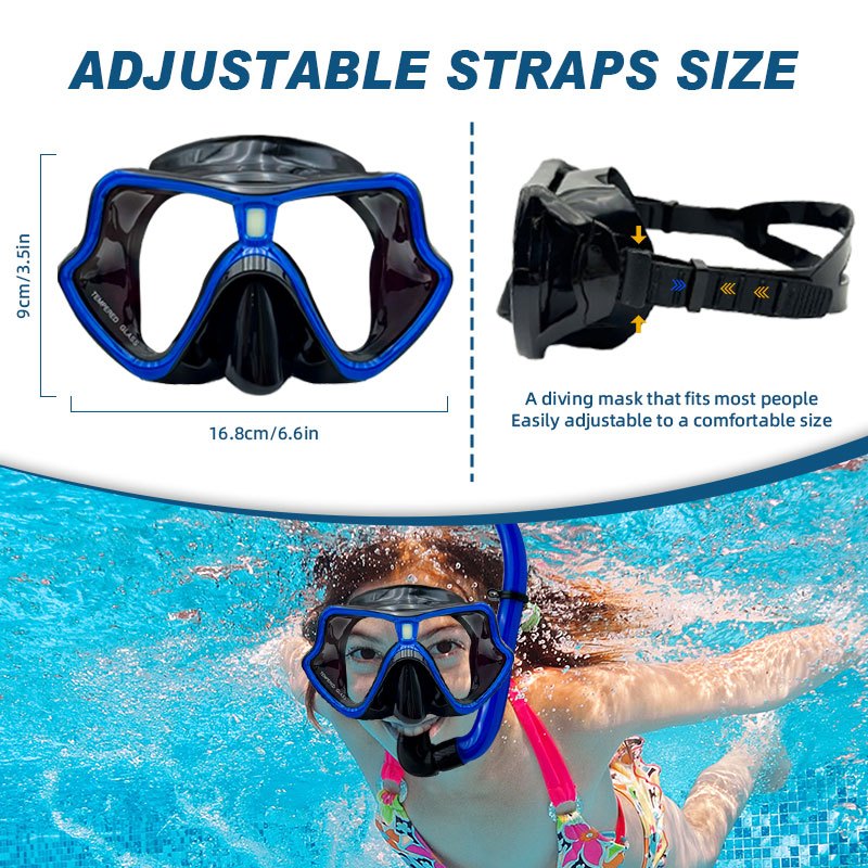 Speedy Professional Adult Dive Set Anti Fog Wide View Tempered Glass Snorkeling Mask Free Breathing