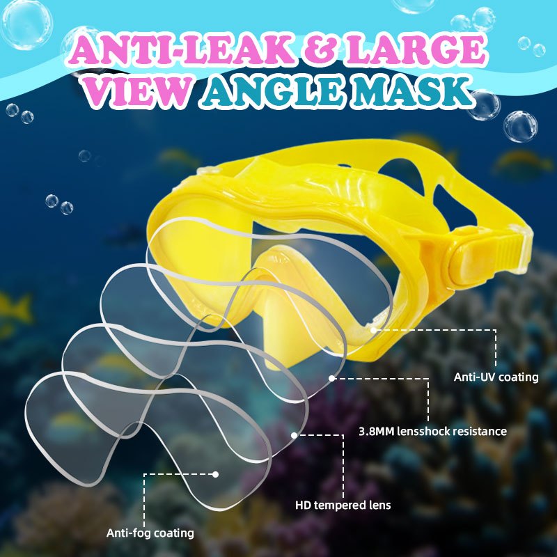 Speedy Kids Snorkeling Equipment Diving Masks Tempered Glass Snorkels Swimming Scuba For Children