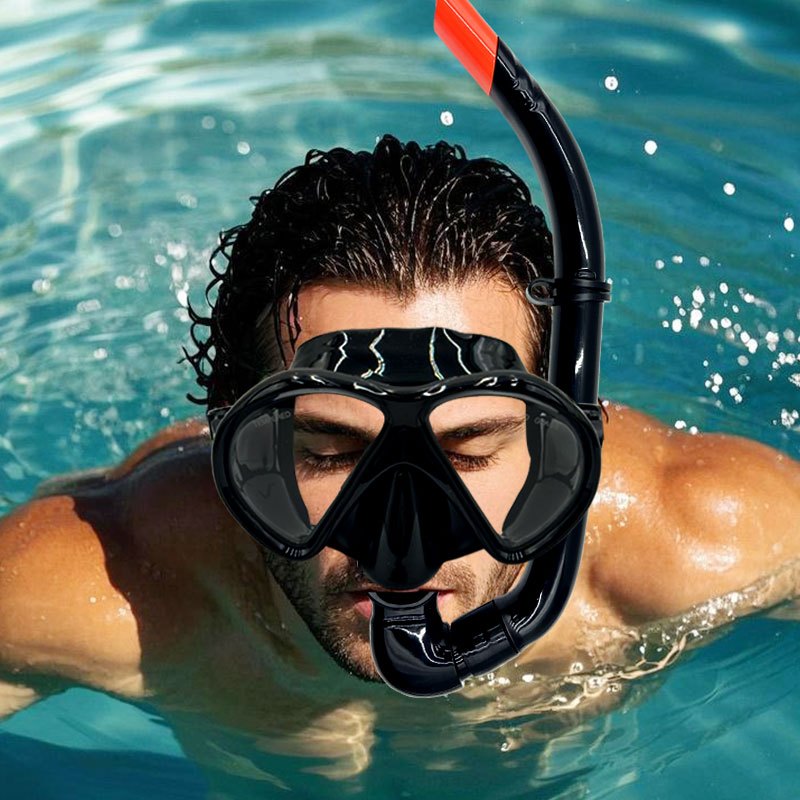 Speedy Snorkel Diving Mask Set Adult Tempered Glass Snorkel Mask Anti-Leak Snorkel for Scuba Diving