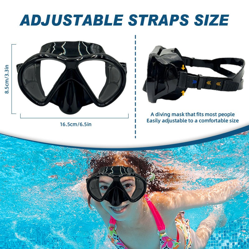 Speedy Diving Set Submarine Mask Breathing Tube Adult Snorkeling Mask AntiFog Tempered Glass Swiming