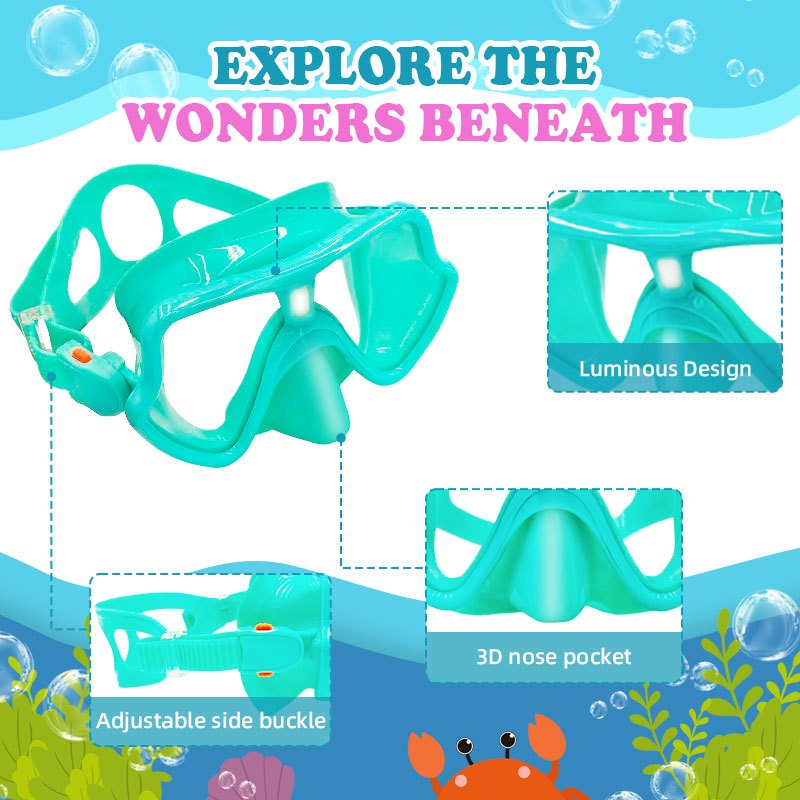 Speedy Swimming Goggles Professional Diving Luminous Anti Fog Tempered Mask Kids Snorkel Goggles